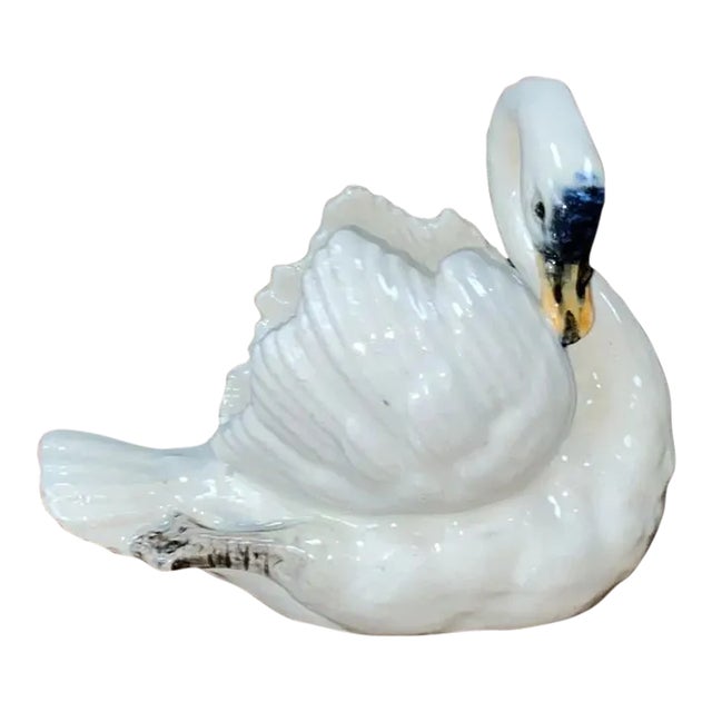Majolica White Swan Jardinière Delphin Massier, Circa 1890 For Sale