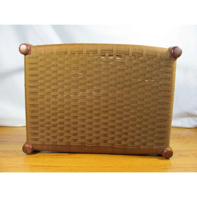 Jl Møllers Møbelfabrik Vanity Stool Bench 80a Teak Textile Seat Niels Otto Møller For Sale - Image 10 of 13