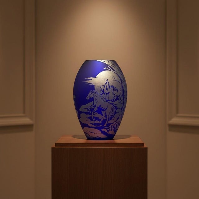 Fenton Favrene Wild Horses Oval Vase-Robin Spindler-Signed Limited Ed-2005-Art For Sale - Image 10 of 10