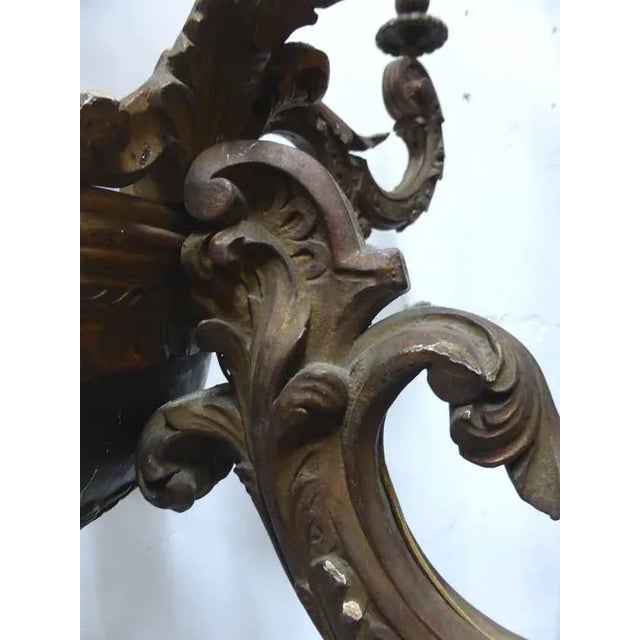 Tan Antique Painted Wooden Chandelier Rockery Style For Sale - Image 8 of 13