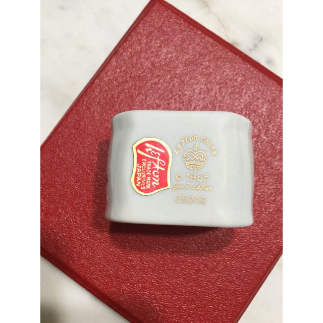 Ceramic Vintage Lefton Porcelain Napkin Rings- Set of 6 For Sale - Image 7 of 8