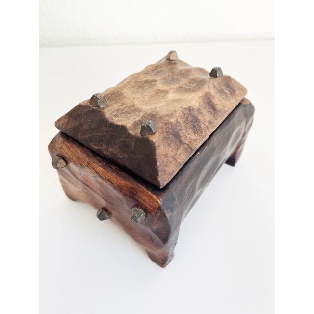 Mid-Century Modern 1970s Spanish Revival Wood Box For Sale - Image 3 of 9