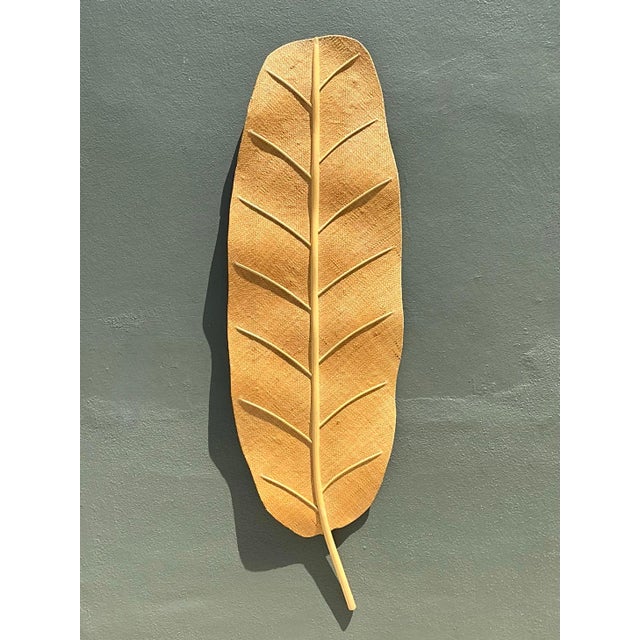 Vintage Monumental Woven Rattan Palm Frond For Sale In West Palm - Image 6 of 12