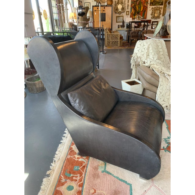 Metal 1980s Post Modern “Pompeiian” Wing Back Lounge Chair by Stanley Jay Friedman For Sale - Image 7 of 13