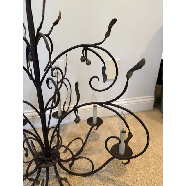 Shabby Chic Ironware International Whimsical 8- Light Chandelier For Sale - Image 3 of 5