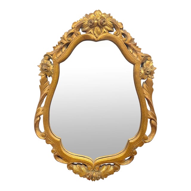 Vintage French Rococo Baroque Style Wall Mirror For Sale