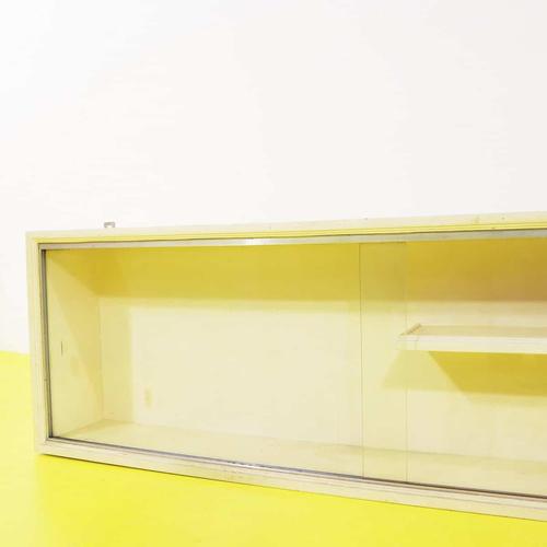 Wall-Mounted Wooden Display Cabinet with Sliding Glass Doors For Sale - Image 3 of 9