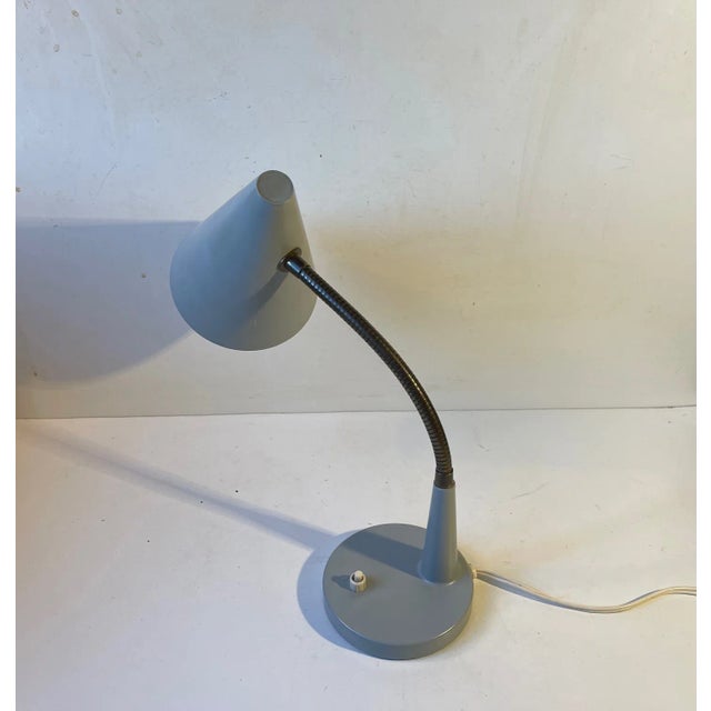 Metal Vintage Scandinavian Grey Table or Wall Lamp by E. S. Horn, 1950s For Sale - Image 7 of 9