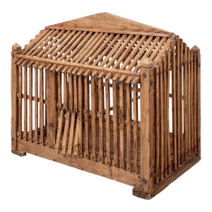 Antique Chinese Hand Carved Wooden Birdcage