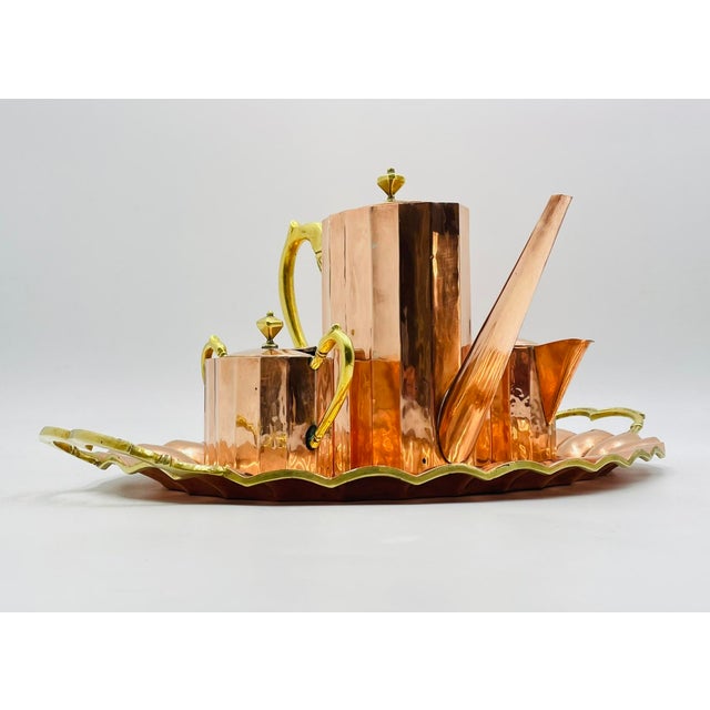 1940s Mexican Sterling Silver Coffee Tea Service Set W Tray, Mexican Silversmith - 4pcs For Sale - Image 11 of 18