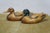 Mid 20th Century Chinese Hand-Carved Wood Mallard Drake and Hen Duck Decoys Pair 10" For Sale - Image 6 of 14