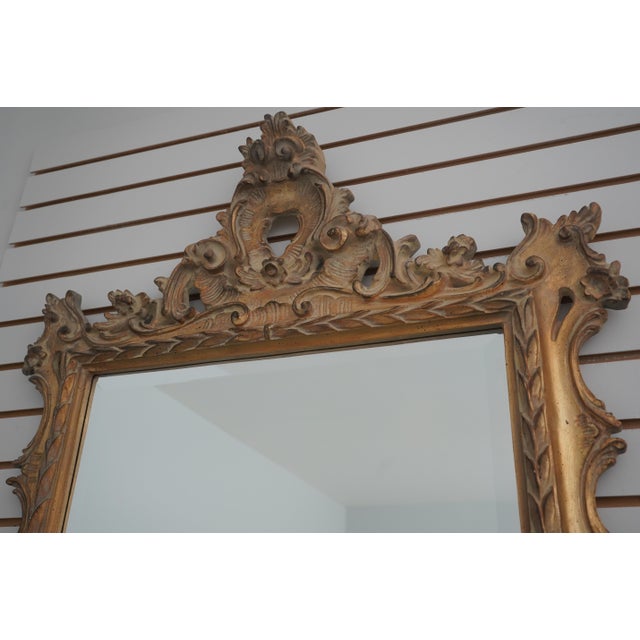 French Carolina Mirror Co Carved Gilt Wall Mirror For Sale - Image 3 of 11