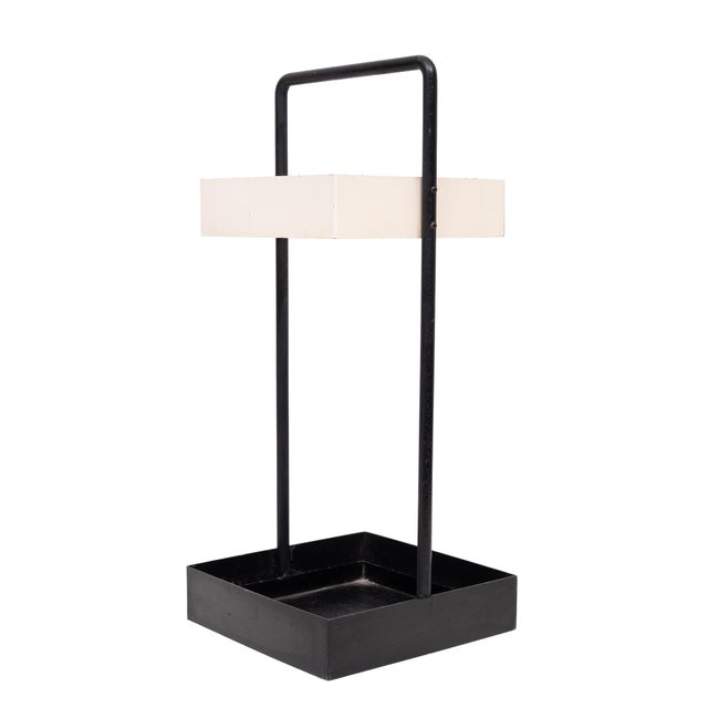 Black Modernist Metal Umbrella Stand, Germany, 1950s For Sale - Image 8 of 8