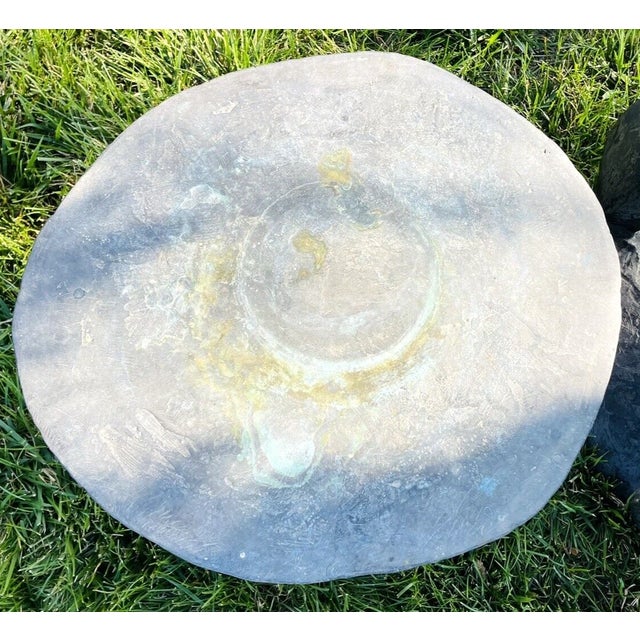 Metal Gene Summers F31a Stool Set Bronze Outdoor Table Plant Stands 80s Brutalist For Sale - Image 7 of 16