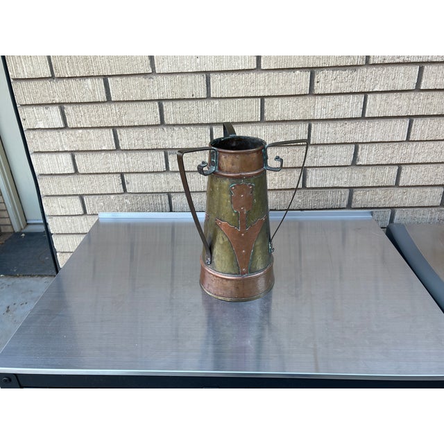 Arts & Crafts Imperial Russian Arts & Crafts Copper and Brass Vase For Sale - Image 3 of 5
