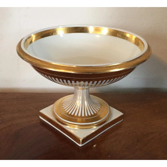 1810Vienna Porcelain Empire Tazza Bowl in White & Gold For Sale - Image 10 of 11