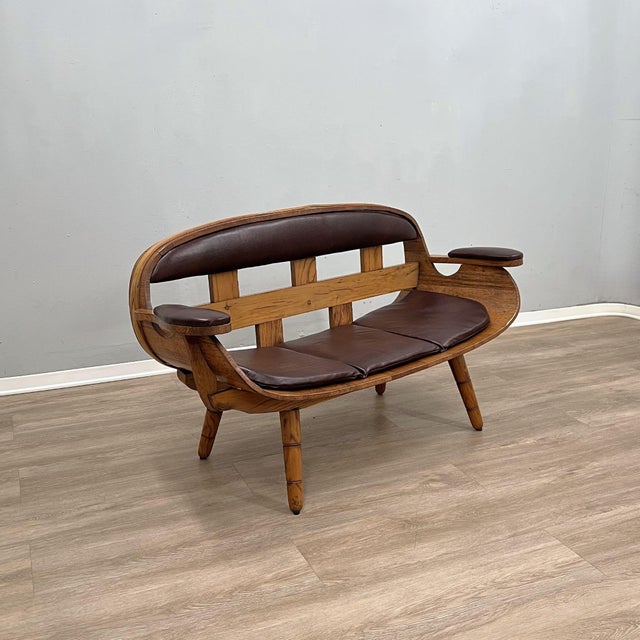 Mid-Century Modern Rustic Wooden Barrel Chairs and Sofa, Italy, 1970s, Set of 4 For Sale - Image 3 of 18