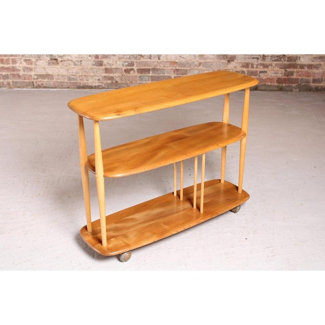 Mid-Century Model 361 Baby Giraffe Windsor Trolley Bookcase in Elm and Beech from Ercol, 1960 For Sale - Image 9 of 11