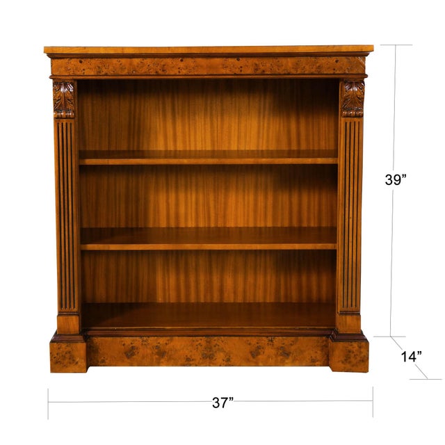 The Niagara Furniture Small Burled Penshurst Bookcase with two shelves. The burled cornice is beautiful and adds a sense...