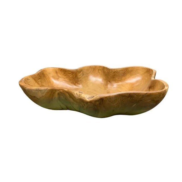 Contemporary Medium Wooden Bowl For Sale - Image 3 of 5