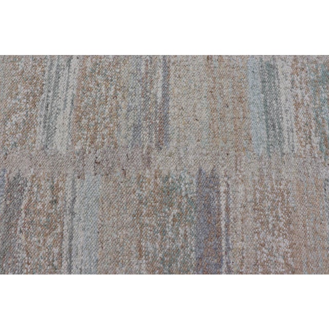 Modern Scandinavian Flat-Weave Rug Design With Modern Design in Natural Colors For Sale - Image 4 of 9