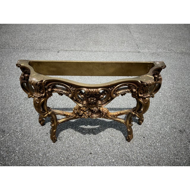 Rococo Gilt-Wood Console With Marble Top For Sale - Image 9 of 9