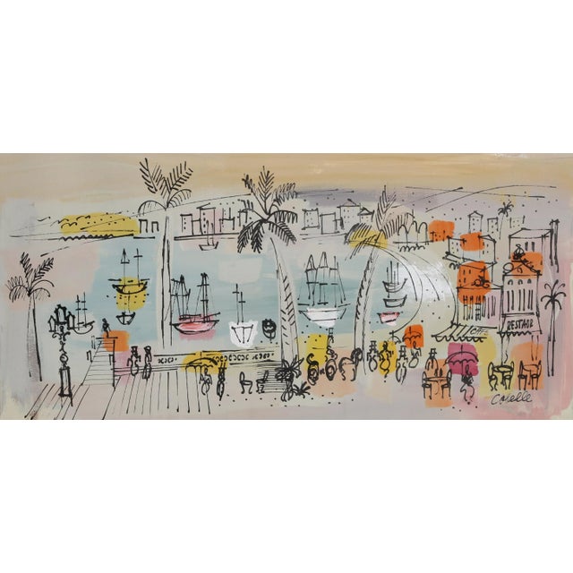 Cote du Mer 1 Charles Cobelle Year: circa 1960 Size: 15 in. x 30 in. Acrylic on Canvas, signed on lower right A bright and...