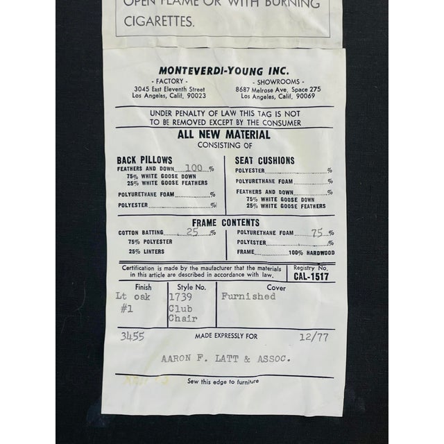 Pair of Mid-Century Modern Lounge Chairs by Monteverdi-Young, Los Angeles 1977 For Sale - Image 18 of 18