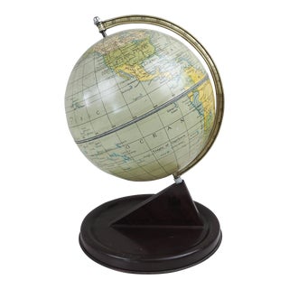 Vintage 1949 Chad Valley 6 In. Metal World Globe For Sale