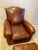 Mitchell Gold Leather Club Chair and Ottoman For Sale In Salt Lake City - Image 6 of 12