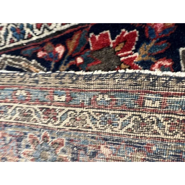 Late 20th Century Late 20th Century Navy Blue Persian Antique Kashan For Sale - Image 5 of 12