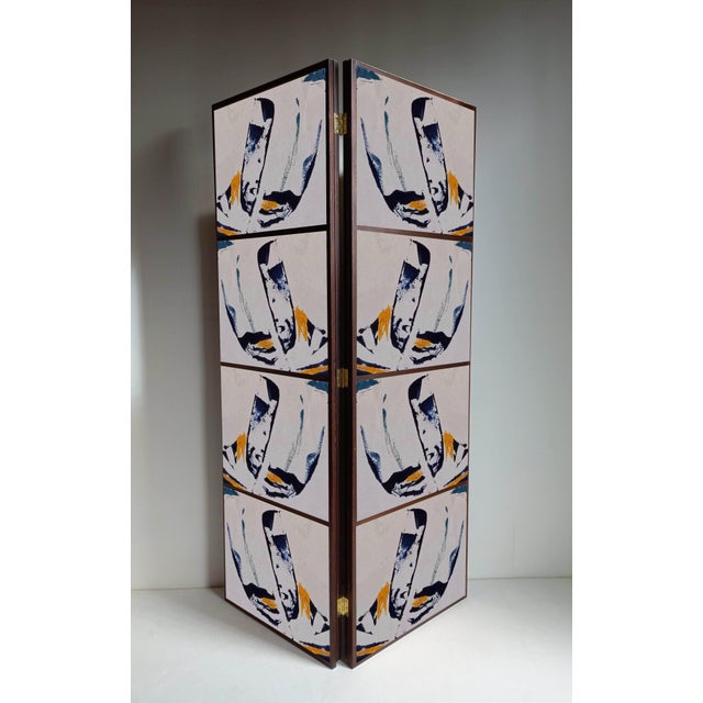 Room divider designed by Pietro Meccani. A beautiful design piece featuring two elements made of wenge-stained oak and...