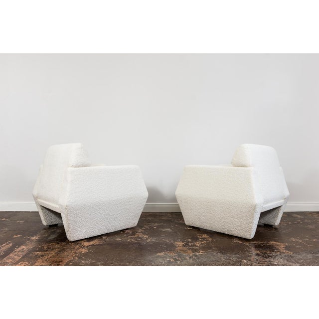 White Vintage Geometric Armchairs from LFM, Poland, 1970s, Set of 2 For Sale - Image 8 of 16
