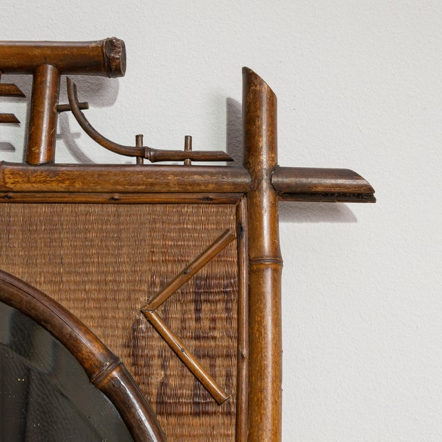 French Early 20th Century France Tan Wood Mirror For Sale - Image 3 of 10