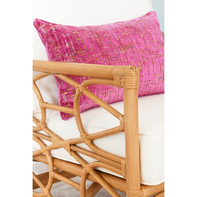Matthew Izzo Worlds Away Auburn Rattan Club Chair | Chairish