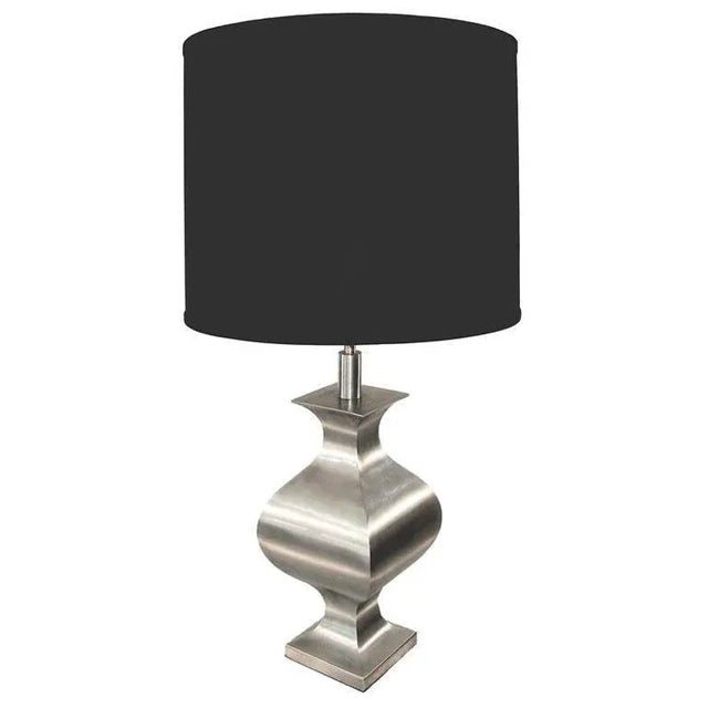 Matte Steel Table Lamp by Jansen in Moorish Motif For Sale - Image 9 of 9