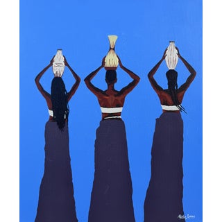 Sisters in Stride, Emmanuel Akolo (2026), Acrylic on Canvas, Unique Contemporary Wall Art For Sale