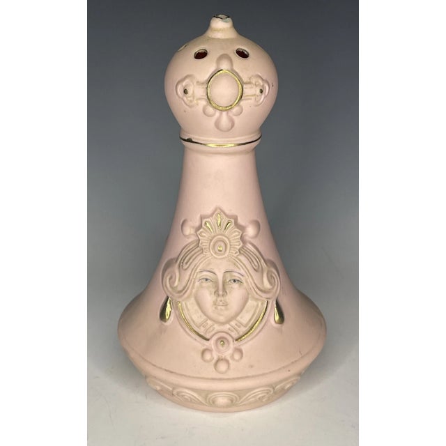Rare Antique Schafer & Vater Pink Bisque Porcelain Figural Lady Hatpin Holder For Sale - Image 11 of 12