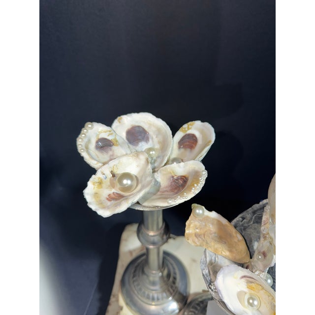 Celestial Meets the Sea Oysters and Pearls-Coastal Art Sculpture For Sale - Image 4 of 8