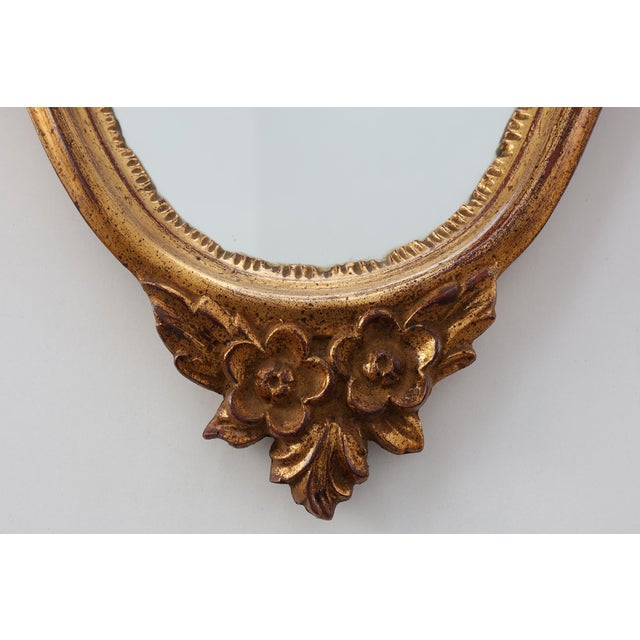20th Century Louis XVI Giltwood Mirror with Ornate Crest, France, 1950s For Sale - Image 9 of 11