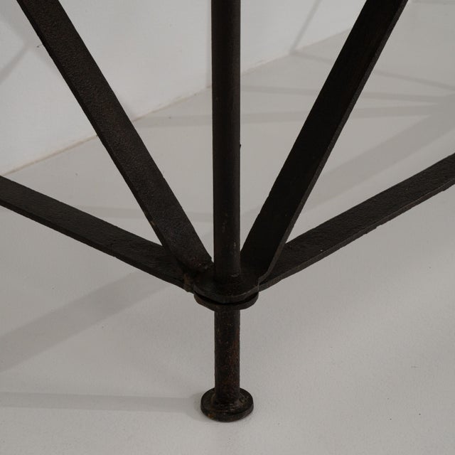 19th Century French Wrought Iron Console with Blue Stone Top For Sale - Image 4 of 13