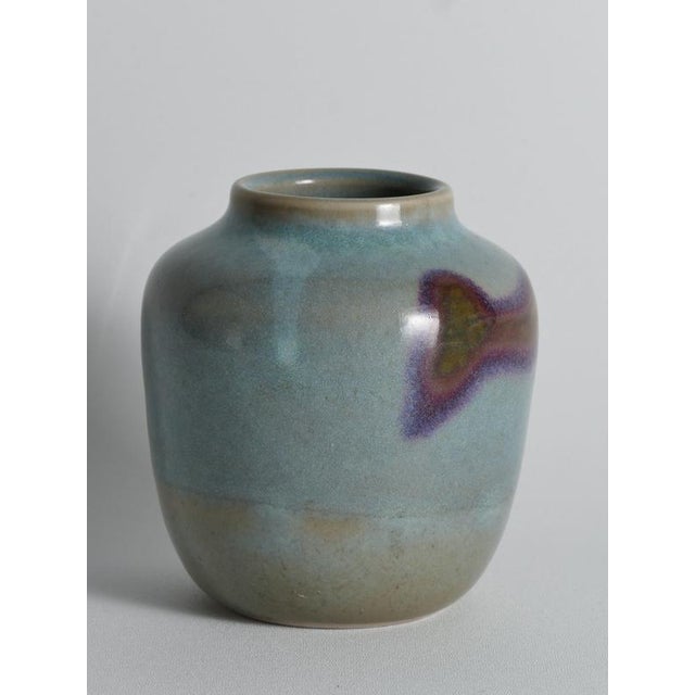 Ceramic Vintage Studio Pottery Stoneware Vase with Jun-Style Glaze by Rolf Palm, 1991 For Sale - Image 7 of 18