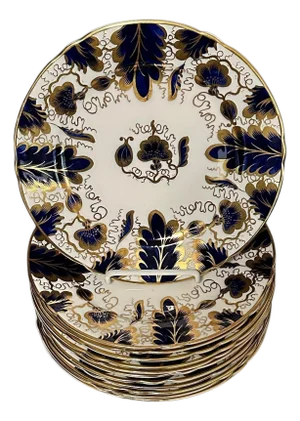 Early 20th Century Copelands Grosvenor Porcelain Plates England For Tiffany, 12 Pieces