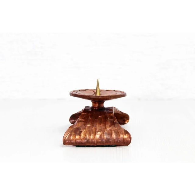 Brutalist Copper & Bronze Candle Holder, 1950s For Sale - Image 11 of 12