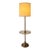 Mid 20th Century Mid-Century Modern Brass and Glass Tray Table Floor Lamp With Original Shade For Sale