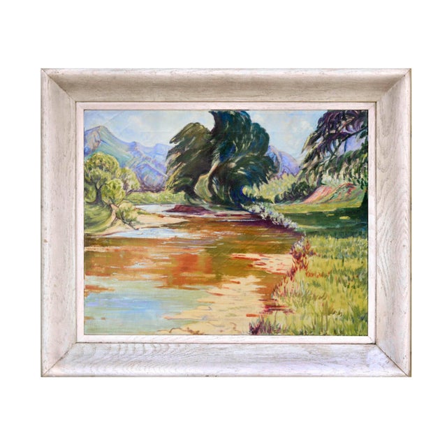 Mid Century River Mountain Valley Oasis Landscape For Sale In Monterey, CA - Image 6 of 6