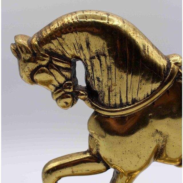 C. 1870 English Brass Horse Doorstop For Sale - Image 4 of 4