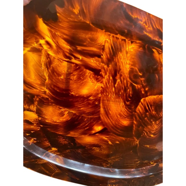 Vintage French Lucite Tortoise Style Cocktail Tray For Sale - Image 11 of 11
