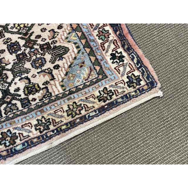 Blue Handmade Iranian Wool Rug For Sale - Image 8 of 10