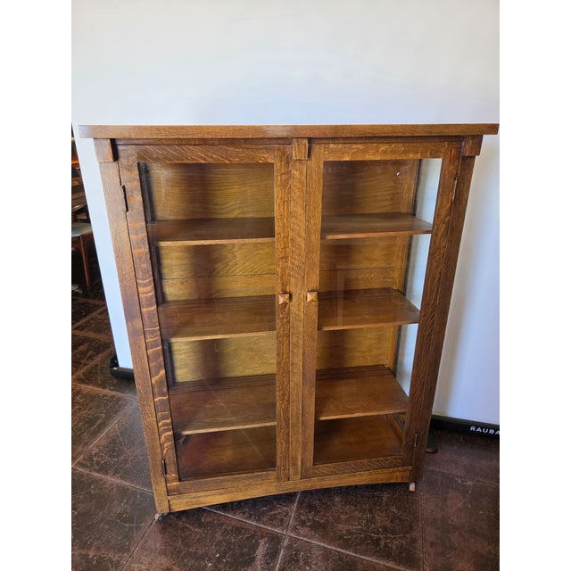 Antique Mission Arts & Crafts Bookcase For Sale In San Diego - Image 6 of 11